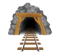 old stone entrance to a gold or coal mine vector illustration Royalty Free Stock Photo