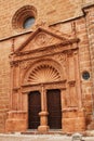 Old facade and entrance of majestic house in villanueva de los Infantes, Spain