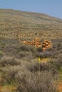 Old stone farm fence in Karoo