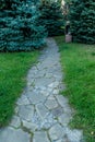 old stone garden stair case