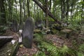 Old stone grave at historic Jewish cemetery Warsaw