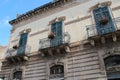 old stone habitation building (palace ?) - noto - italy