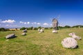 Old stone henge and windmill Royalty Free Stock Photo