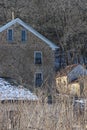 Old Stone House Winter Midwest Royalty Free Stock Photo