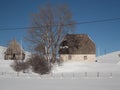 Old stone house in winter. Royalty Free Stock Photo