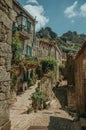 Old stone houses in deserted alley at Monsanto Royalty Free Stock Photo