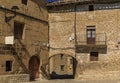 Old stone houses in a medieval village of Ujue in Basque Country, Navarra, Spain Royalty Free Stock Photo