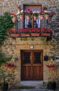 Old stone houses in a medieval village of Ujue in Basque Country, Navarra, Spain Royalty Free Stock Photo