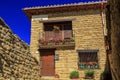 Old stone houses in a medieval village of Ujue in Basque Country, Navarra, Spain Royalty Free Stock Photo