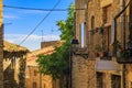 Old stone houses in a medieval village of Ujue in Basque Country, Navarra, Spain Royalty Free Stock Photo