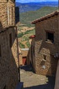 Old stone houses in a medieval village of Ujue in Basque Country, Navarra, Spain Royalty Free Stock Photo