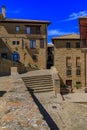 Old stone houses in a medieval village of Ujue in Basque Country, Navarra, Spain Royalty Free Stock Photo