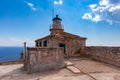 Kerkyra. Greece. Old stone lighthouse in the old fort. Royalty Free Stock Photo