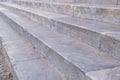 Old stone marble stair detail close up side view. Ermoupolis Syros island, Greece