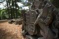 Old stone monument with coat-of-arms