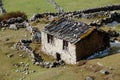 Old stone nepalese houses in Hymalayas