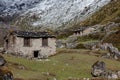 Old stone nepalese houses in Hymalayas