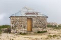 Old stone orthodox Saint Giorgi Church in Khvamli Mountain range in Georgia Royalty Free Stock Photo