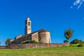 Old parish church under blue sky. Royalty Free Stock Photo