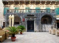 Old stone patio in italian palace 17 century Royalty Free Stock Photo