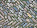 Old stone pavement road on the medieval street