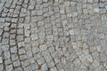 Old Stone Pavement Texture Background, Granite Cobblestone Road Pattern, Vintage Block Sidewalk