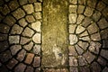 Old stone paving stones on the road Royalty Free Stock Photo