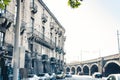 Old stone port bridge Archi della Marina in Catania, Sicily, Italy