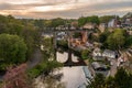 Old stone railway viaduct over River Nidd in Knaresborough Royalty Free Stock Photo