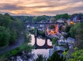 Old stone railway viaduct over River Nidd in Knaresborough