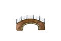 Old Stone River Bridge With Wrought Iron Railing In A Small Town Painted In Watercolor Isolated On White Background