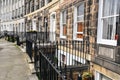 Old stone row houses in cemtral Edinburgh Royalty Free Stock Photo