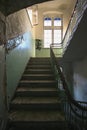 Old stone staircase in an abandoned places