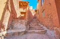 The old stone staircase, Abyaneh, Iran Royalty Free Stock Photo
