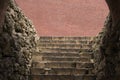 An old stone staircase in the Alexander Garden near the Moscow Kremlin. Royalty Free Stock Photo