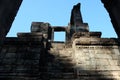 Old stone staircase. Ancient Khmer ruins. Clear blue sky Royalty Free Stock Photo