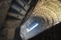 A old stone staircase in church tower leading down Royalty Free Stock Photo