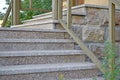 Old stone staircase in a granite house Royalty Free Stock Photo