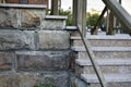 Old stone staircase in a granite house Royalty Free Stock Photo