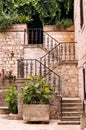 Old stone staircase Kotor town Montenegro Royalty Free Stock Photo