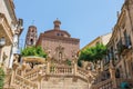 Old Stone Staircase in Santiago de Compostela in Galicia, Poble Espanyol, Barcelona, Spain Royalty Free Stock Photo