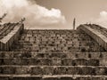 Old stone stairs in the park and the sky background Royalty Free Stock Photo