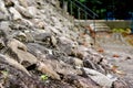 Old Stone Stairs, Wall and Floor. Royalty Free Stock Photo
