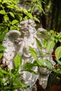 Old stone statue garden sculpture