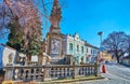 Zamecka Street and statue of St John Nepomuk, Kutna Hora, Czech Republic Royalty Free Stock Photo