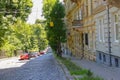 Old stone street in the historical city centre. Lviv, Ukraine Royalty Free Stock Photo