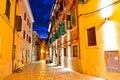 Old stone street of Rovinj evening view