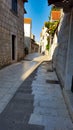 Old stone street of Split historic city, Dalmatia, Croatia Royalty Free Stock Photo