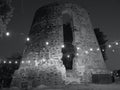 Old Stone Sugar Mill Ruins at Night Royalty Free Stock Photo