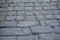 An old stone and tile walkway in the city